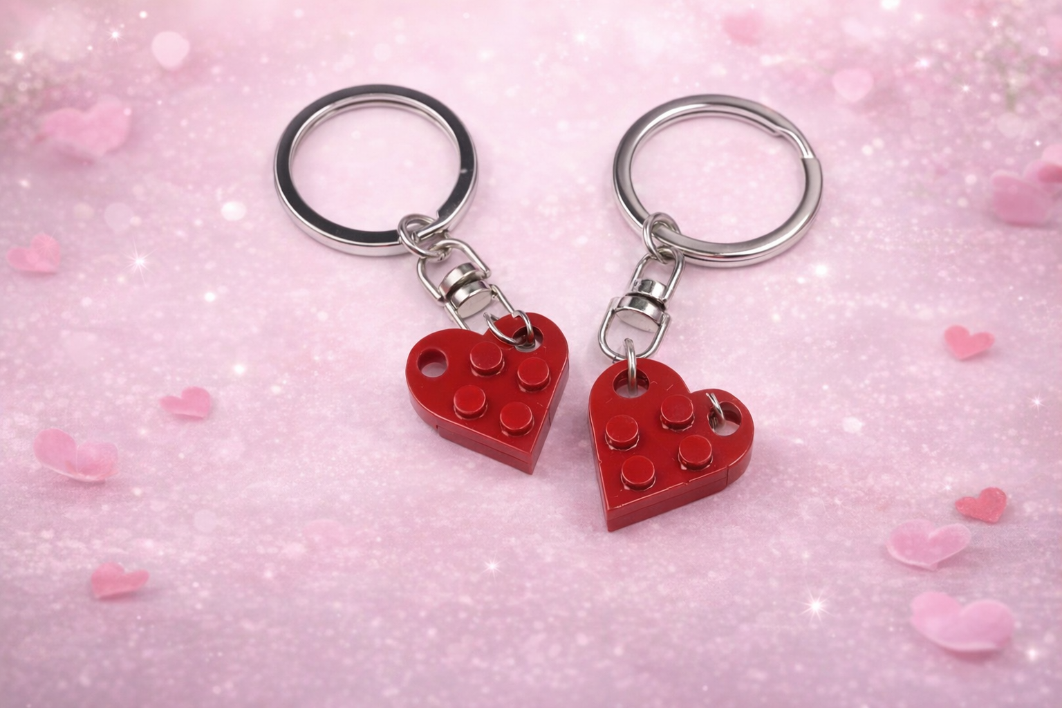 Breloki dla par ARCH – serce z klocka ❤️🔑